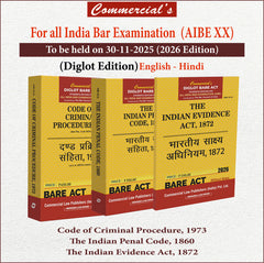 Commercial's Combo Pack of AIBE 3 Bare Acts (Diglot) IPC, CRPC, Evidence