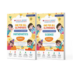 One For All (Maths + Science) Olympiad Previous Years' Solved Papers Class 1 (Set of 2 Books) by Oswaal Books