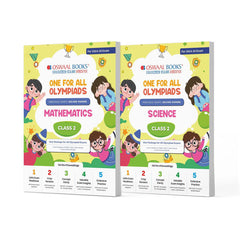 One For All (Maths + Science) Olympiad Previous Years' Solved Papers Class 2 (Set of 2 Books) by Oswaal Books