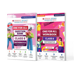 One For All Question Bank + One For All Workbook (NCERT & CBSE) for Class 8 Mathematics (Set of 2 Books) by Oswaal Books