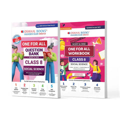 One For All Question Bank + One For All Workbook (NCERT & CBSE) for Class 8 Social Science (Set of 2 Books) by Oswaal Books