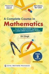A Complete Course in Mathematics Part 2 for CBSE Class 9 - Book By Goyal Brothers Prakashan