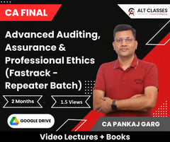 CA Final Advanced Auditing, Assurance & Professional Ethics (Fastrack - Repeater Batch) Video Lectures by CA Pankaj Garg (Google Drive + Books, 2 Months, 1.5 Views)