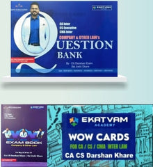 CA Inter (2023 Scheme) Law (Questionnaire, Wow Book & Wow Cards) Book Set by CA Darshan Khare