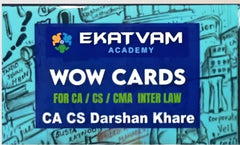 CA Inter (2023 Scheme) Law (Wow Cards) Book by CA Darshan Khare