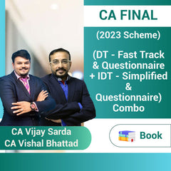 CA Final (2023 Scheme) (DT - Fast Track & Questionnaire + IDT - Simplified & Questionnaire) Combo Book Set by CA Vijay Sarda, CA Vishal Bhattad