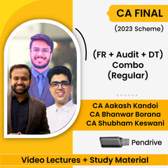 CA Final (2023 Scheme) (FR + Audit + DT) Combo (Regular) Video Lectures by CA Aakash Kandoi, CA Shubham Keswani, CA Bhanwar Borana (Pendrive)