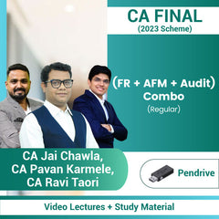 CA Final (2023 Scheme) (FR + AFM + Audit) Combo (Regular) Video Lectures by CA Jai Chawla, CA Pavan Karmele, CA Ravi Taori (Pendrive)