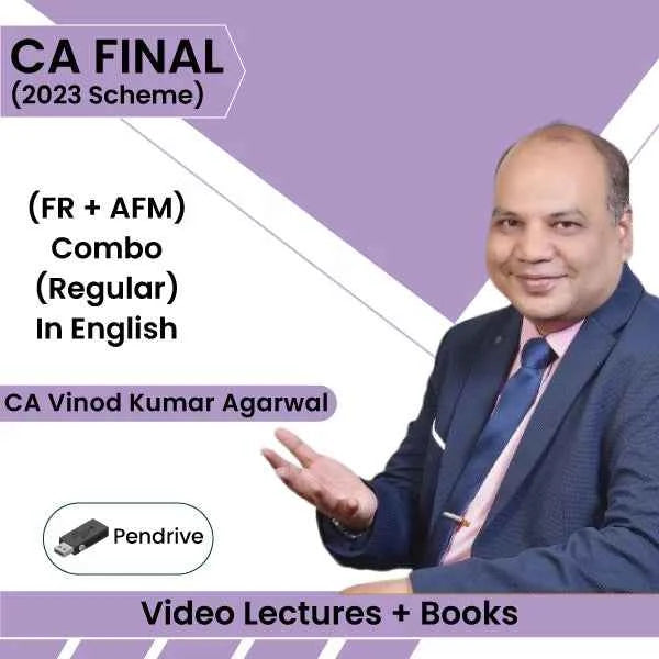 CA Final (FR + AFM) Combo (Regular) Video Lectures in English by CA Vinod Kumar Agarwal (Pen Drive, 1.8 Views)