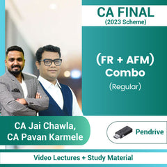 CA Final (2023 Scheme) (FR + AFM) Combo (Regular) Video Lectures by CA Jai Chawla, CA Pavan Karmele (Pendrive)