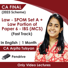 CA Final (2023 Scheme) Law - SPOM Set A + Law Portion of Paper 6 - IBS (MCS) (Fast Track) Video Lectures in English by CA Arpita Tulsyan (Pendrive, 1 Month)