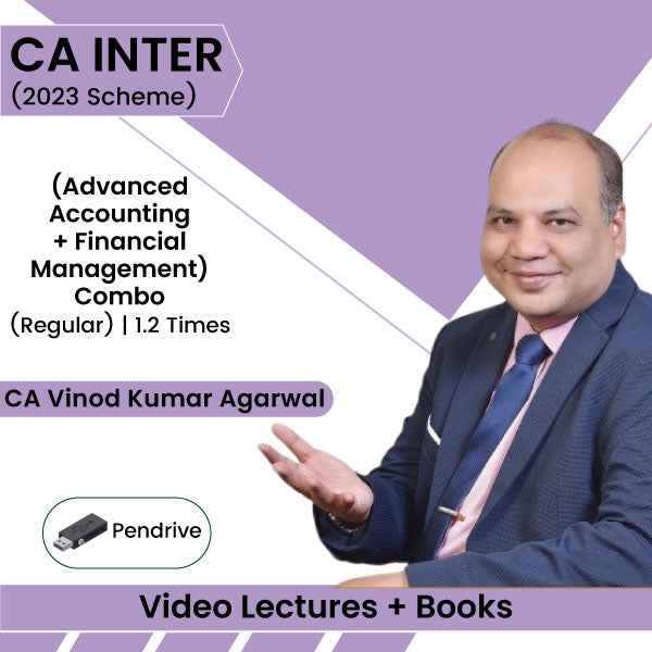 CA Inter (Advanced Accounting + Financial Management) Combo (Regular) Video Lectures by CA Vinod Kumar Agarwal (Pendrive, 1.2 Times)