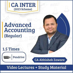 CA Inter Advanced Accounting (Regular) Video Lectures by CA Abhishek Zaware (Pen Drive, 1.5 Times, Unlimited Validity)
