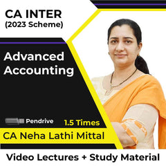 CA Inter (2023 Scheme) Advanced Accounting Video Lectures by CA Neha Lathi Mittal (Pen Drive, 1.5 Times).