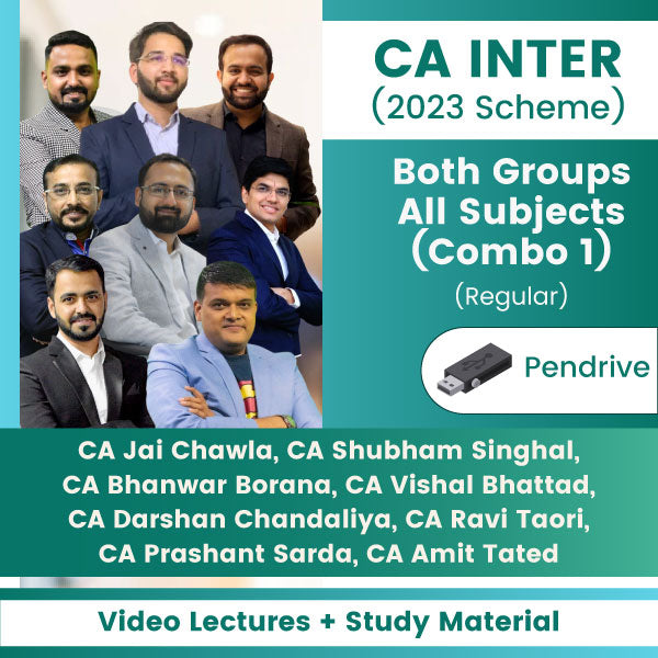 CA Inter (2023 Scheme) Both Groups All Subjects (Combo 1) (Regular) Video Lectures (Pendrive)