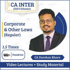 CA Inter Corporate & Other Laws (Regular) Video Lectures by CA Darshan Khare (Pen Drive, 1.5 Times, Unlimited Validity)