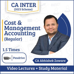 CA Inter Cost & Management Accounting (Regular) Video Lectures by CA Abhishek Zaware (Pen Drive, 1.7 Times, 12 Months)