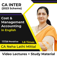 CA Inter (2023 Scheme) Cost and Accounting Video Lectures in English by CA Neha Lathi Mittal (Pen Drive, 1.8 Times).