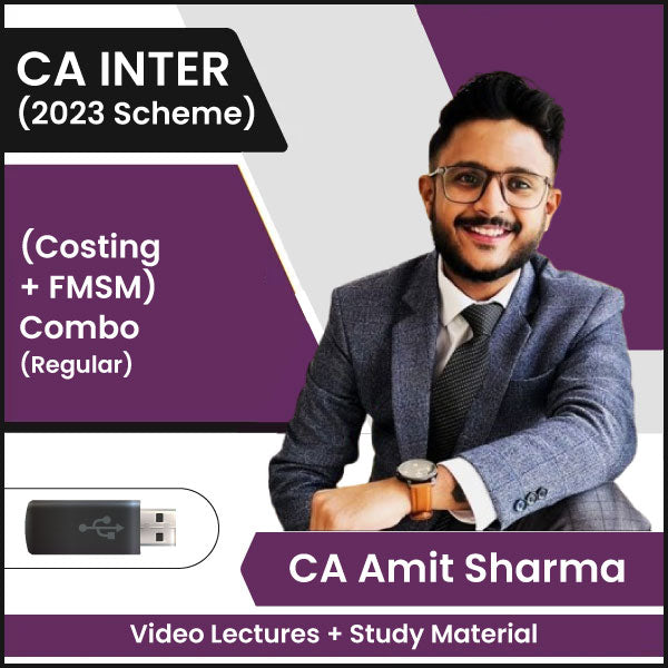 CA Inter (2023 Scheme) (Costing + FMSM) Combo (Regular) Video Lectures by CA Amit Sharma (Pendrive)
