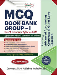 Commercial's Padhuka's MCQ Book Bank Group 1 for CA Inter (2023 Scheme) by Gurukripa