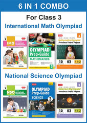 Class-3 (Mathematics and Science) IMO-NSO Olympiad Workbook, Prep-Guide and Previous Years Papers (6 in 1 COMBO) book by MTG Learning