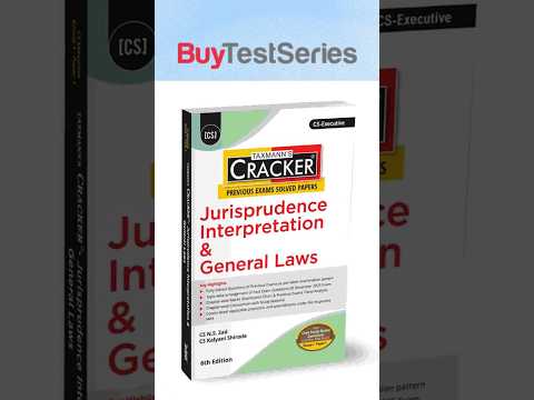 Taxmann Cracker -Jurisprudence Interpretation and General Laws Book for CS Executive by N.S. Zad, Kalyani Shirode