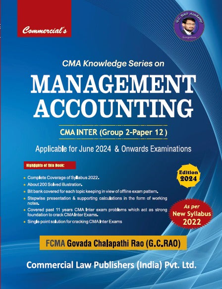 Commercial CMA Knowledge Series On Management Accounting Book for CMA Inter by FCMA GC Rao