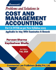 Commercial Problems & Solutions in Cost and Management Accounting Book for CA Inter (2023 Scheme) By Parveen Sharma & Kapileshwar Bhalla