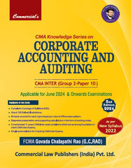 Commercial CMA Knowledge Series On Corporate Accounting and Auditing Book for CMA Inter by FCMA GC Rao