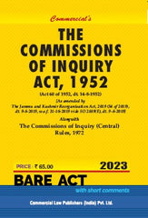 Commercial's Commissions of Inquiry Act, 1952 Bare Act book