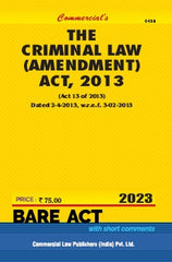 Commercial's Criminal Law (Amendment) Act, 2013 Bare Act book