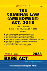 Commercial's Criminal Law (Amendment) Act, 2018 Bare Act book
