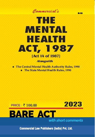 Commercial's Mental Health Act, 1987 Bare Act book