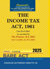 Commercial's Income Tax Act,1961 As amended by Finance Act, 2023 Bare Act book