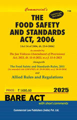 Commercial's Food Safety and Standards Act, 2006 alongwith Rules, 2011 & allied Regulations, Orders Bare Act book