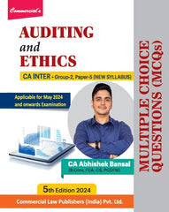 Commercial's Auditing and Ethics (MCQ Book) for CA Inter (2023 Scheme) By CA Abhishek Bansal
