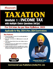 Commercial's Taxation (Income Tax) Book for CA Inter (2023 Scheme) By Jaspreet Singh Johar