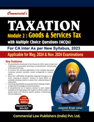 Commercial's Taxation (GST) Book for CA Inter (2023 Scheme) By Jaspreet Singh Johar