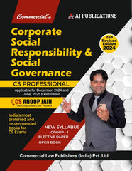 Commercial's CS Professional New Syllabus Corporate Social Responsibility and Social Governance Book by CS Anoop Jain