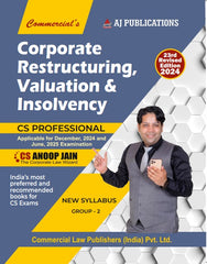 Commercial's CS Professional New Syllabus Corporate Restructuring Valuation and Insolvency Book by CS Anoop Jain