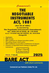 Commercial's Negotiable Instruments Act,1881 As Amended by The Negotiable Instruments (Amendment) Act, 2018 Bare Act book
