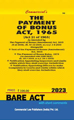 Commercial's Payment of Bonus Act, 1965 Bare Act book
