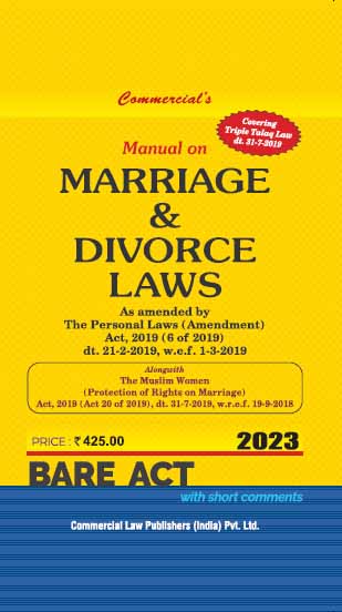Commercial's Manual on Marriage & Divorce Laws Bare Act book