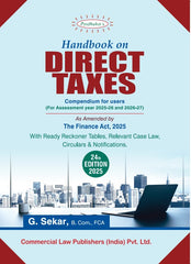 Commercial's Handbook on DIRECT TAXES as Amended by The Finance Act, 2025 book by G. Sekar