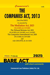 Commercial's Companies Act, 2013 As Amended by The Mediation Act, 2023 Bare Act book