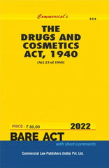 Commercial's Drugs & Cosmetics Act, 1940 Bare Act book