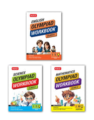 Class-8 ISO-IMO-IEO (Science, Mathematics and English) Olympiad Workbook Combo By MTG Learning