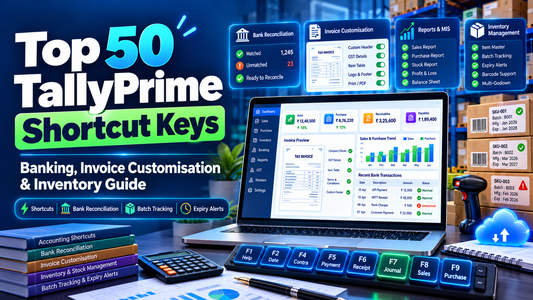 Top 50 TallyPrime Shortcut Keys, Invoice Customisation, Banking & Inventory Guide