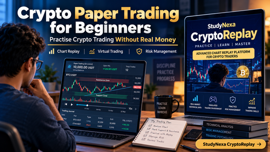 StudyNexa CryptoReplay crypto paper trading simulator for beginners in India with chart replay and risk management