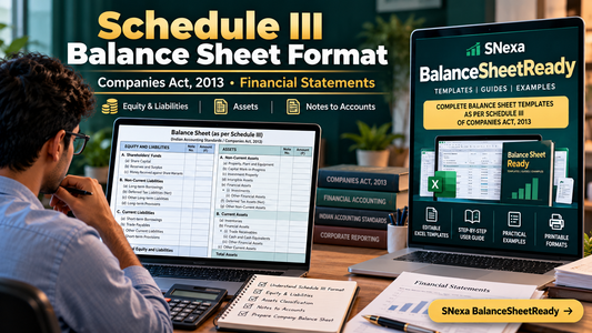 Schedule III balance sheet format under Companies Act 2013 with equity liabilities assets and notes to accounts